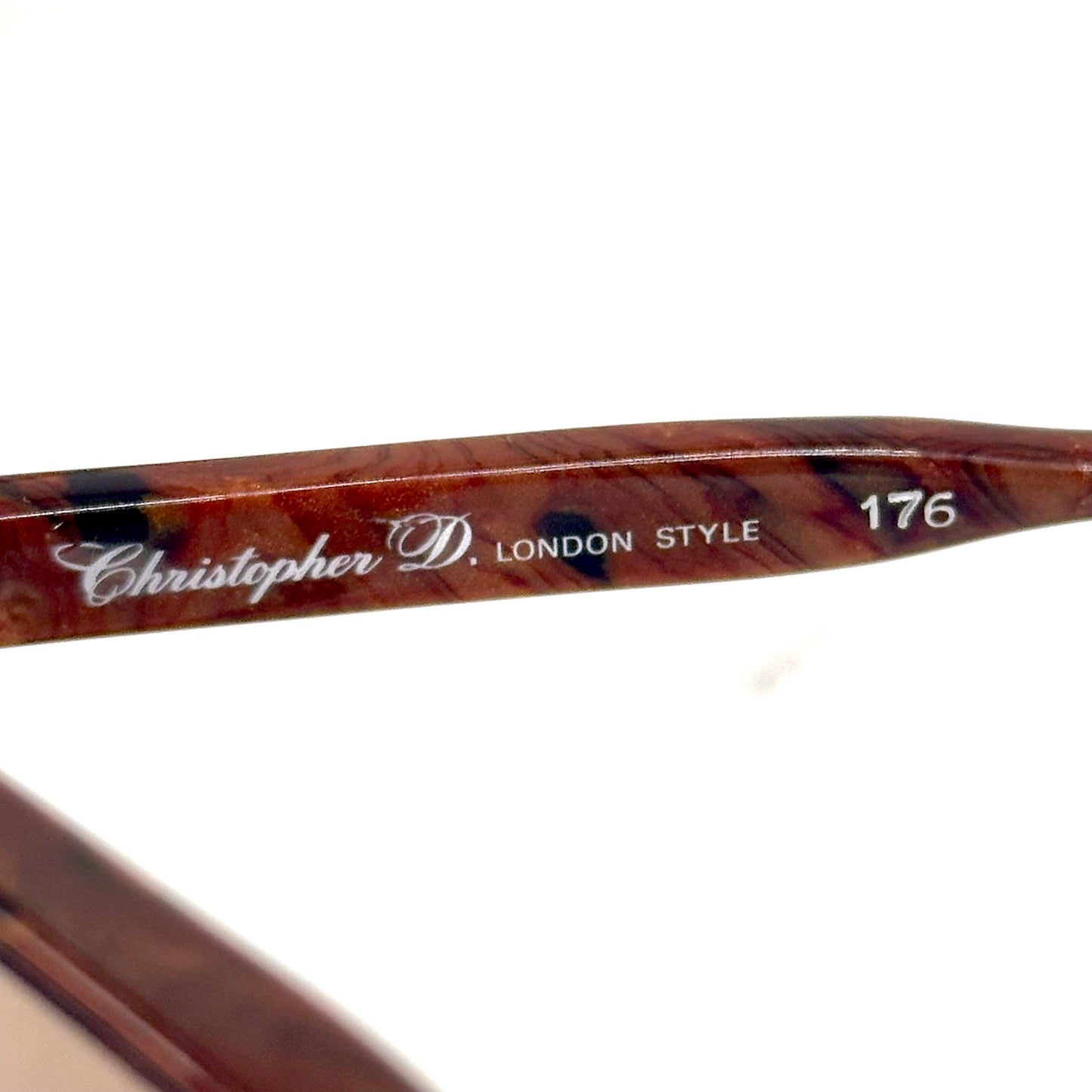 Christopher Dunhill London brown marble square oversize sunglasses hand made in Italy, 90s NOS