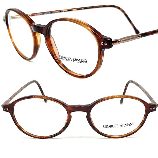 Giorgio Armani 357 oval tortoise keyhole bridge eyeglasses , NOS 90s Italy