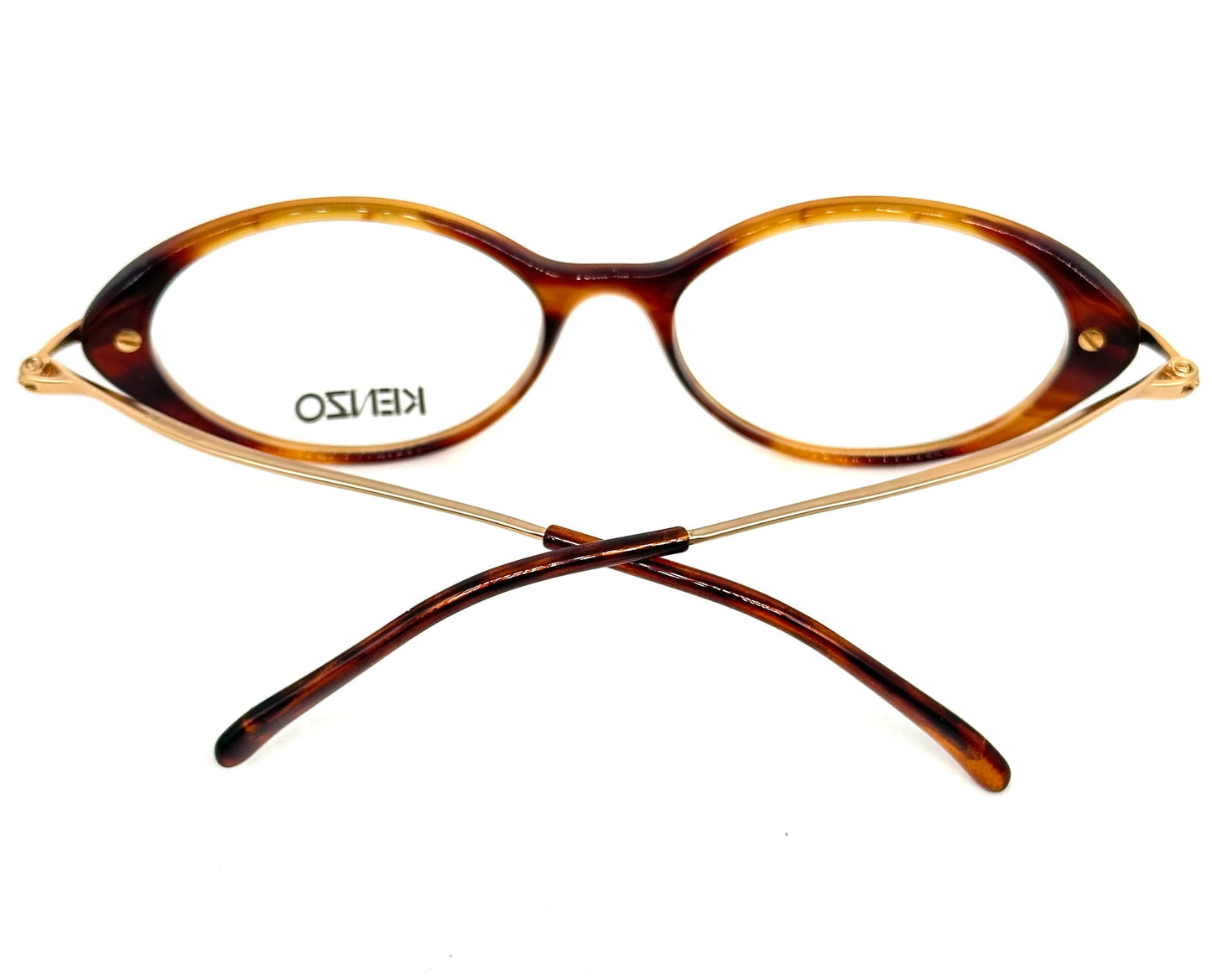Kenzo k596 DINAH vintage oval brown tortoise cello eyeglasses frames, 80s France