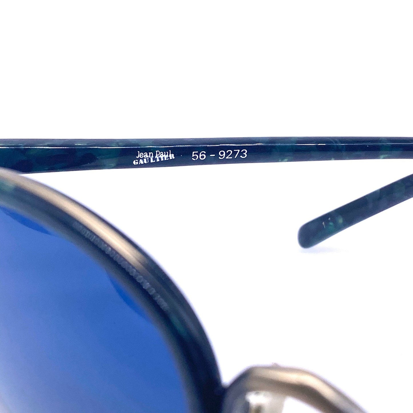 Jean Paul Gaultier 56-9273 dbl rimmed brass/green cello sunglasses, NOS 1980s Japan
