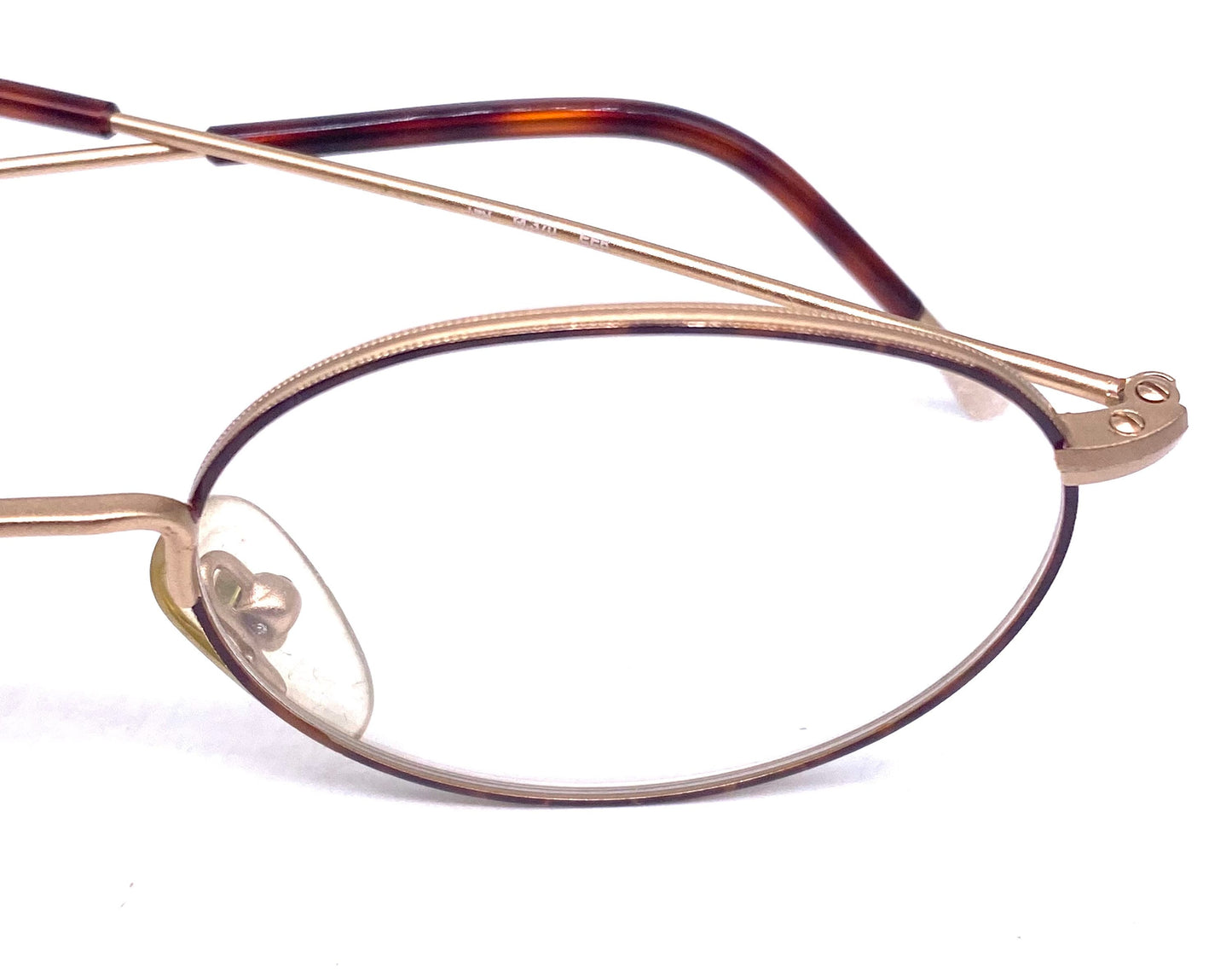 Missoni M370 minimal ultra light oval Matt gold eyeglasses w tortoise rims/temples, NOS 80s Italy