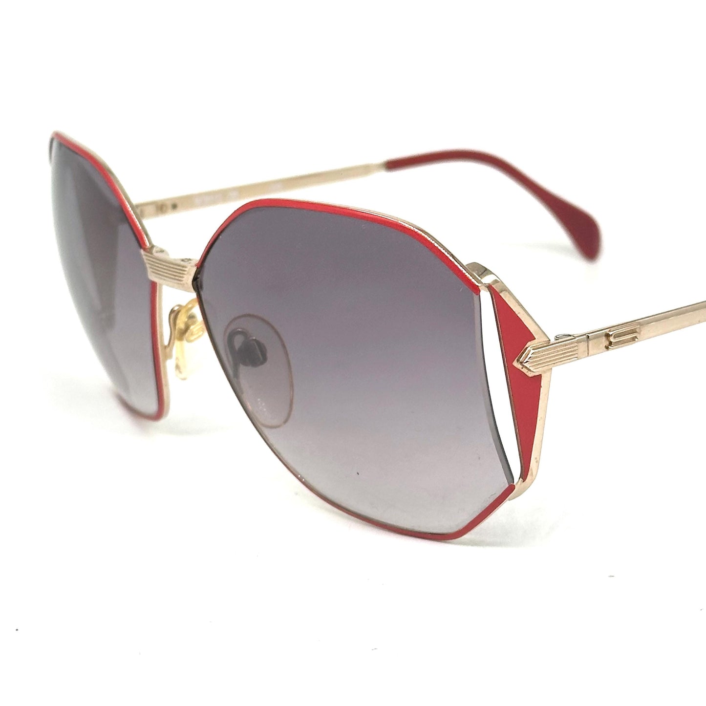 Silhouette 8012 red and gold oval squared sunglasses, 1980s NOS Made in Austria