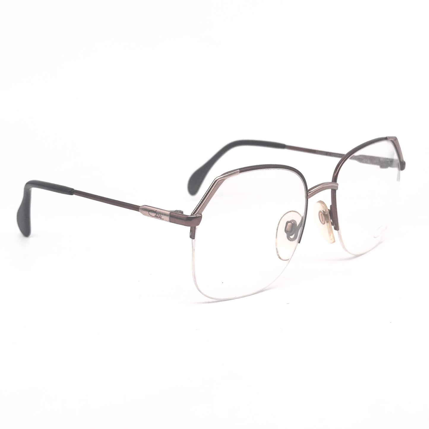 Cazal 215 square half rim copper metal eyeglasses made in W Germany, NOS 80s