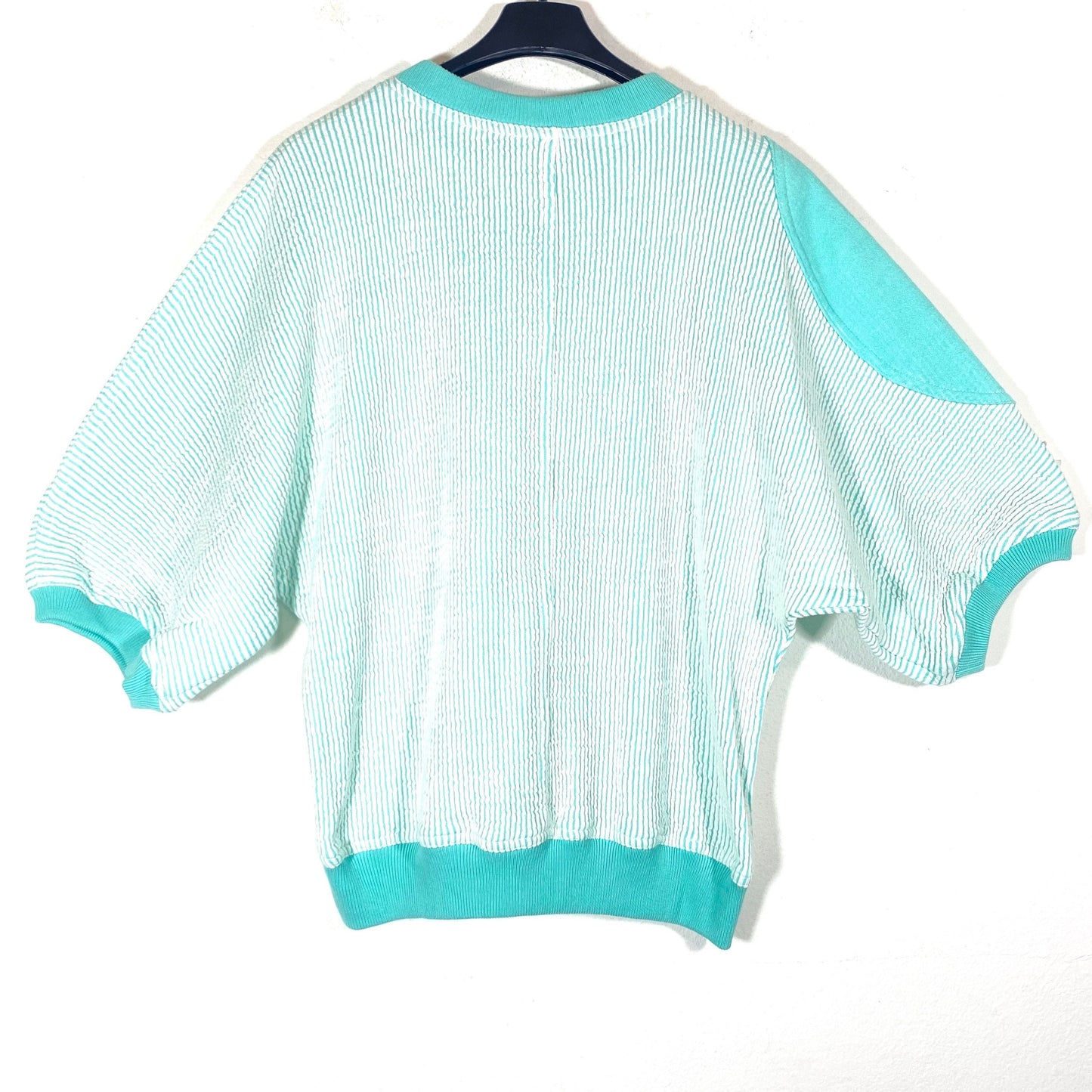 Daniel Hechter 80s tennis sweatshirt, seagreen/ white ribs new with tags