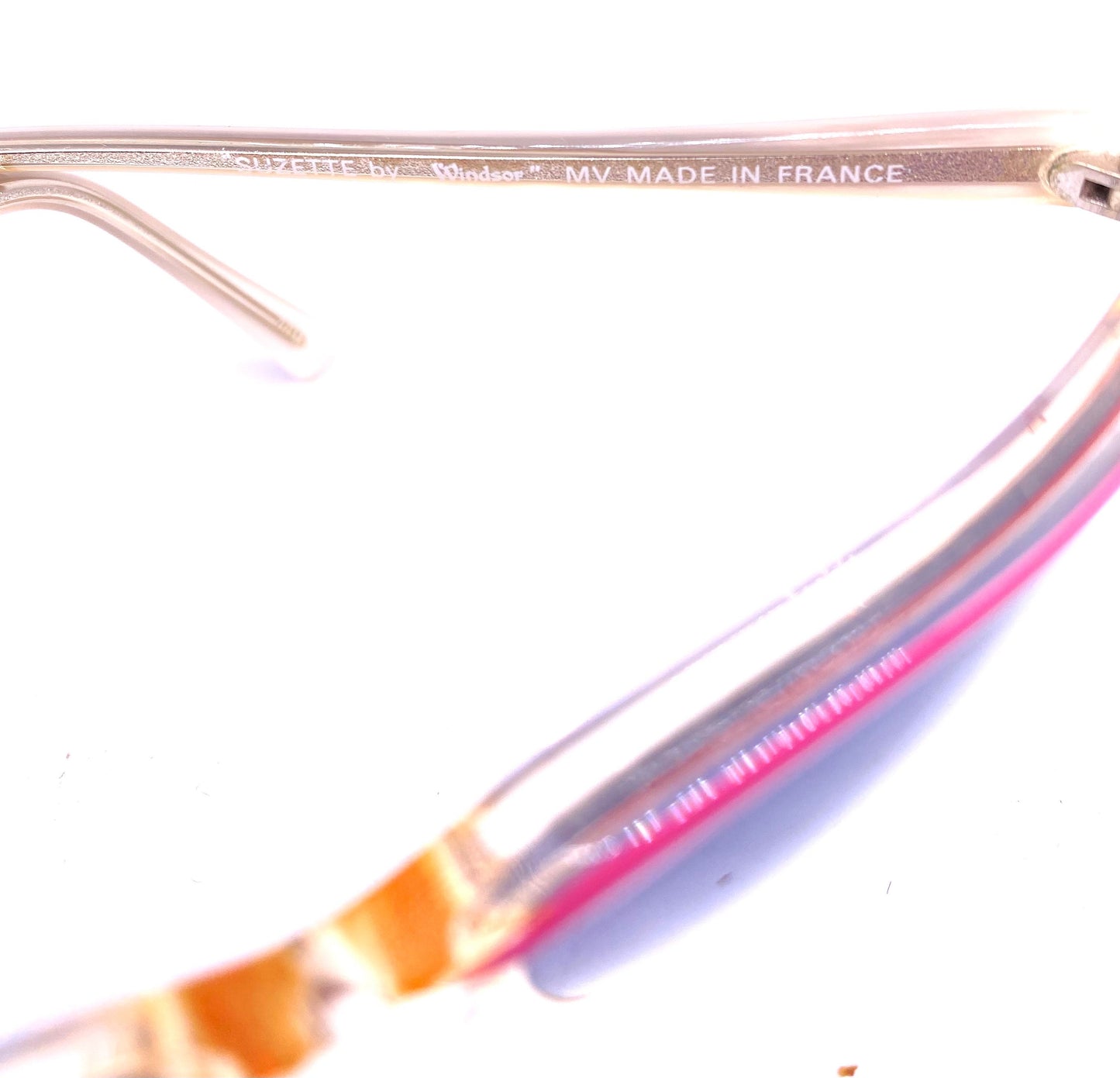 Saint Tropez cool clear/pink oversized sunglasses hand made in France, 80s NOS