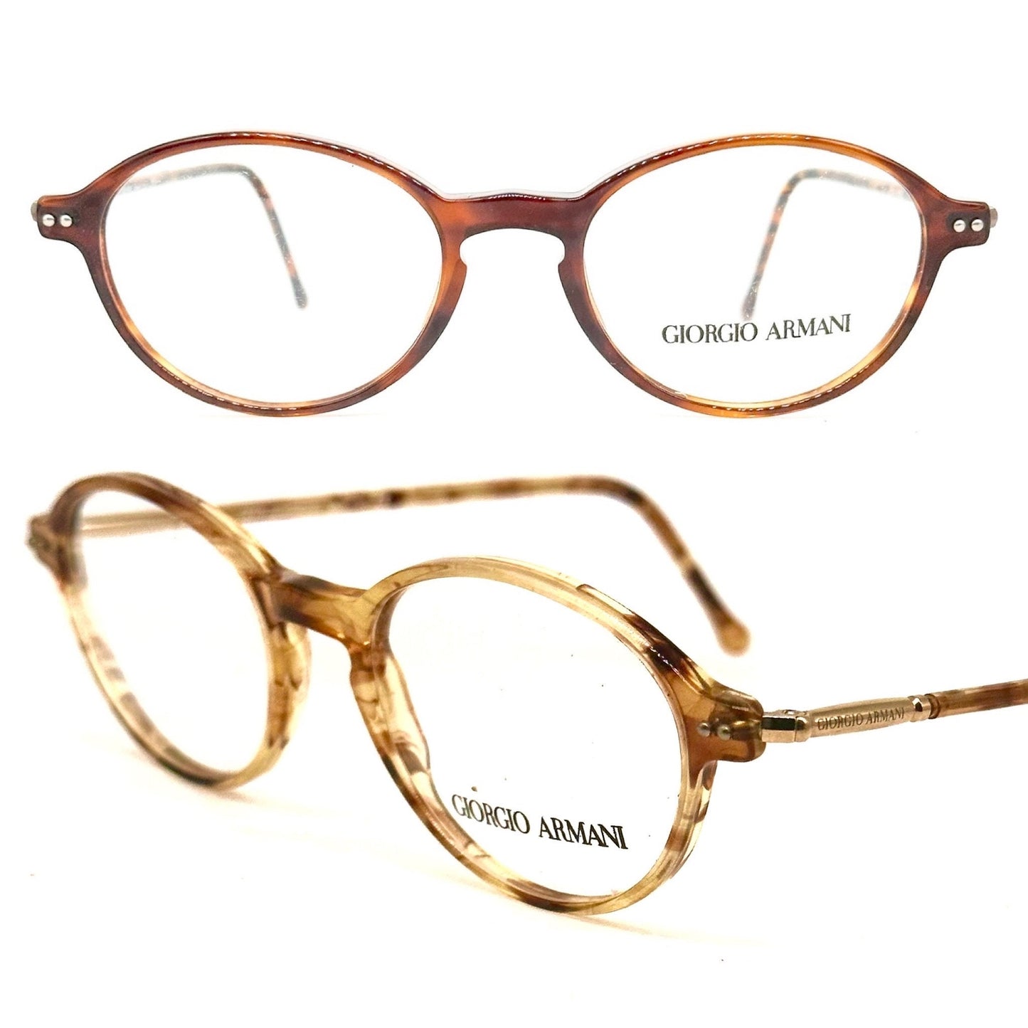 Giorgio Armani 357 oval tortoise keyhole bridge eyeglasses , NOS 90s Italy