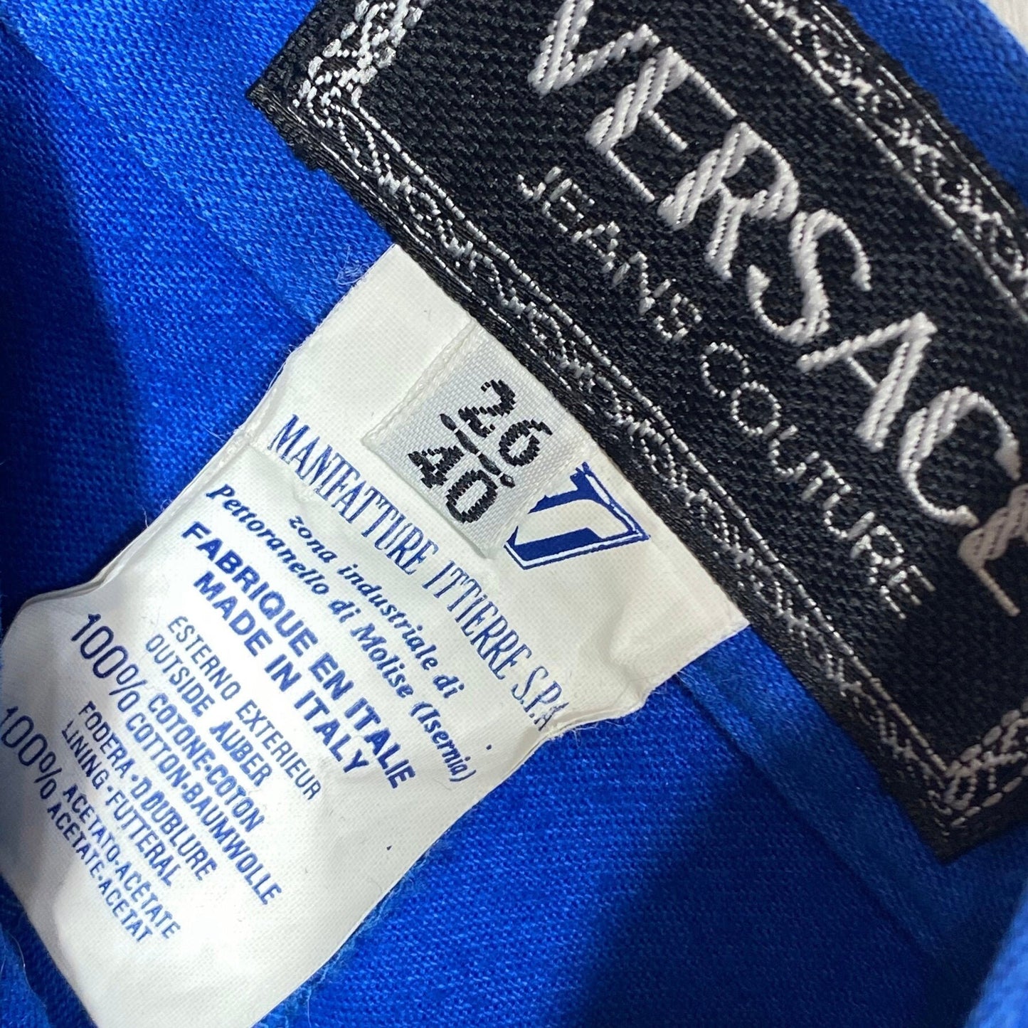 Versace Jeans Couture 90s NOS electric blue western style shorts sz 26