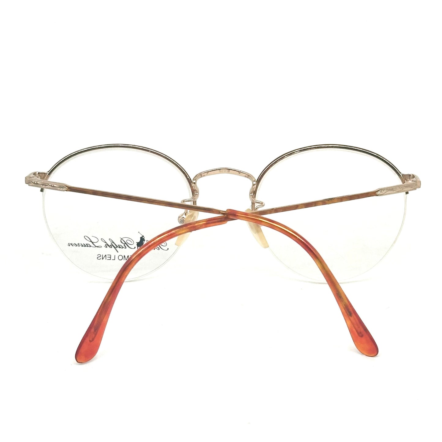 Ralph Lauren Polo Classic XX old school pantos eyeglasses frames w half rimmed mount, NOS 80s Italy