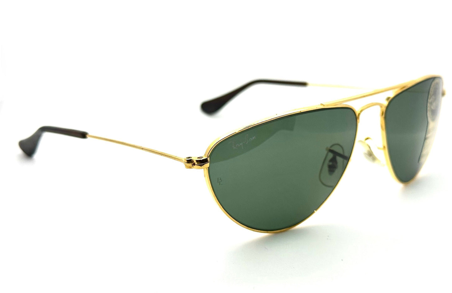 Rayban b&l W1082 59-16 gold plated metal aviator sunglasses made in USA in the 80s, brand new