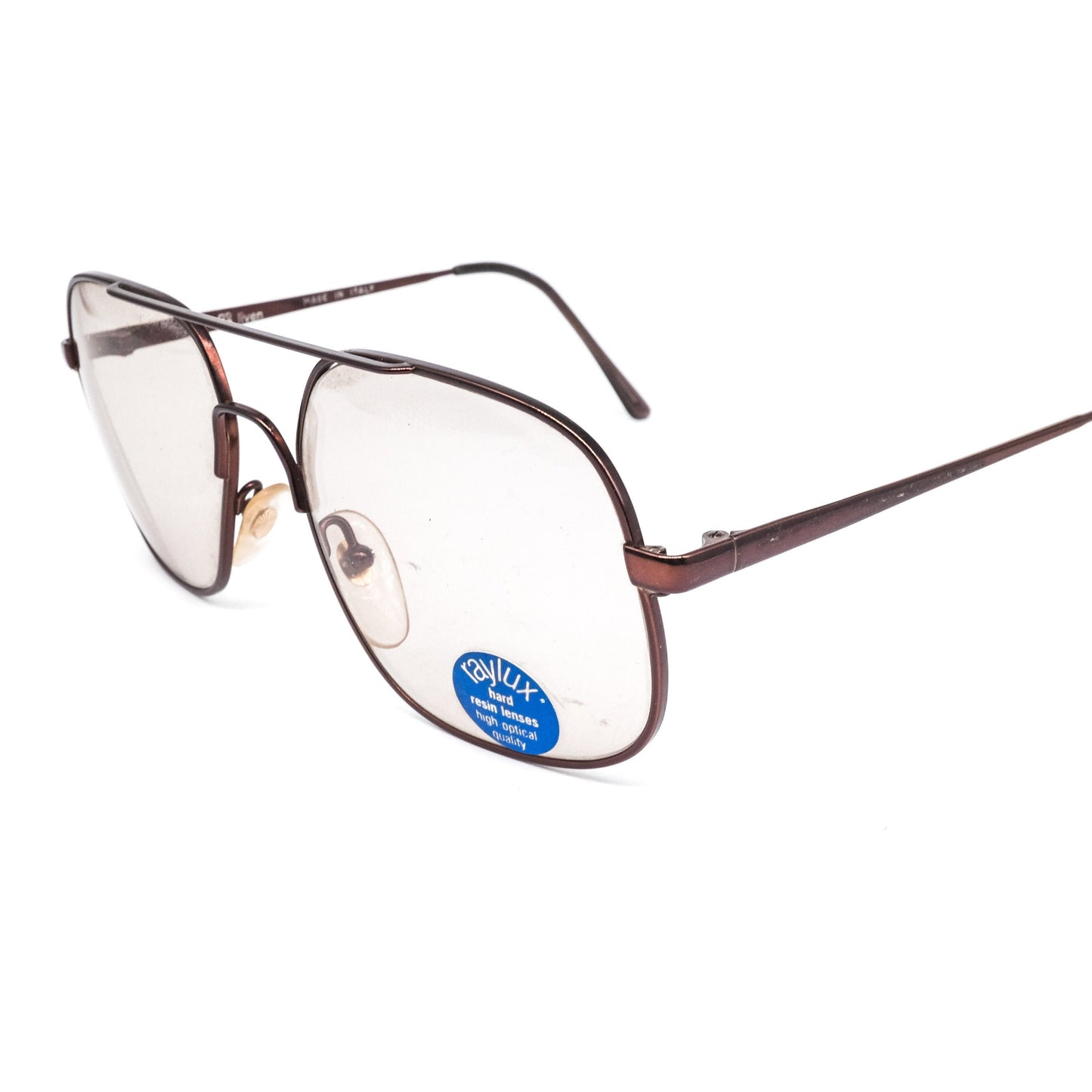 Liven vintage oversized aviator eyeglasses frames with resin lenses. Made in Italy 80s NOS