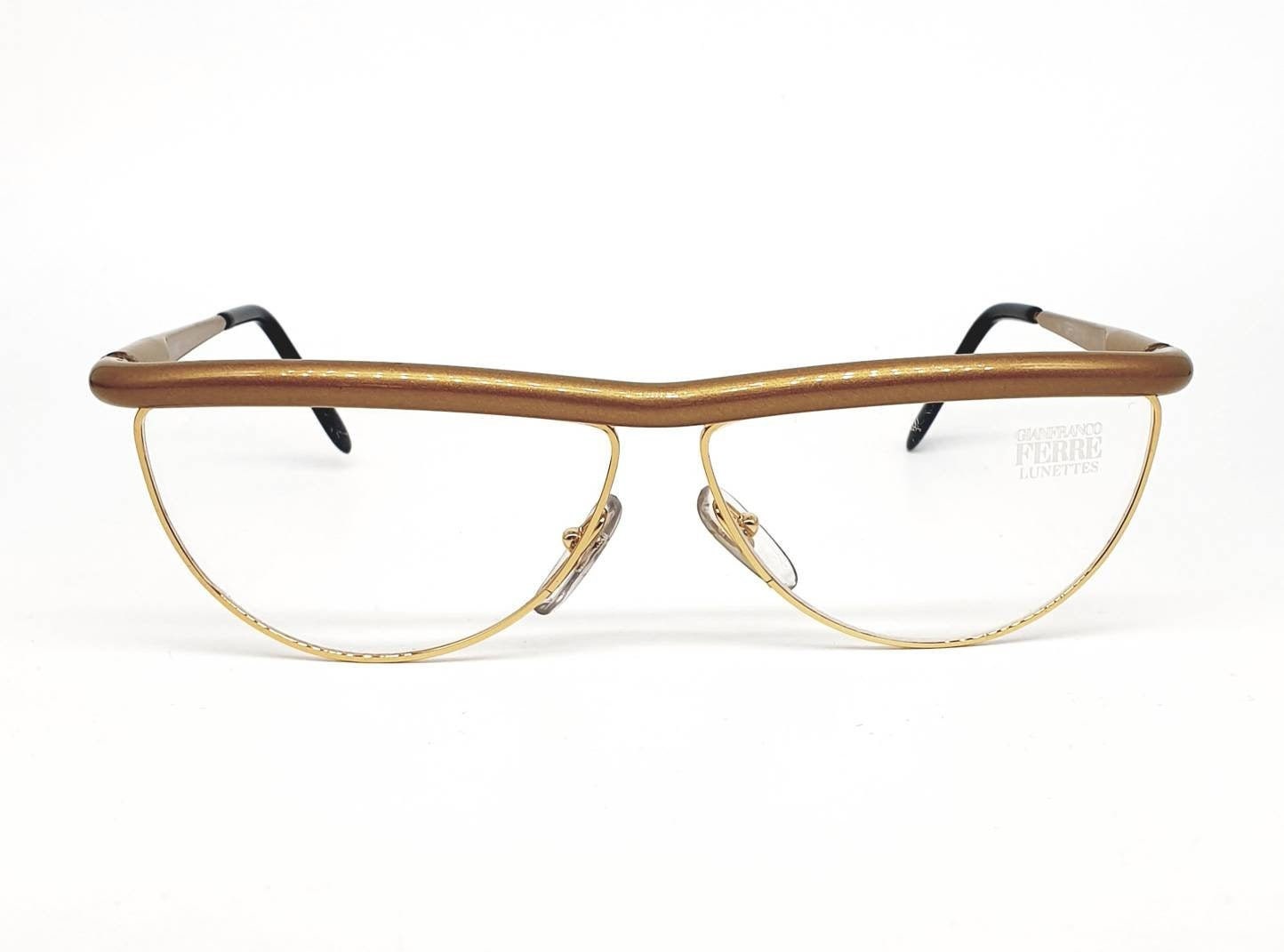 Gianfranco Ferré GFF 31N cat eyes alutanium modernist metal tubolar eyeglasses frames, 1990s NOS Italy