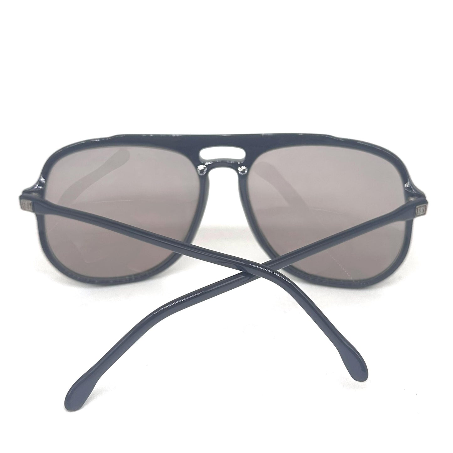Emilio Pucci 281 495 oversize metallic dark blue aviator sunglasses 80s NoS Made in France