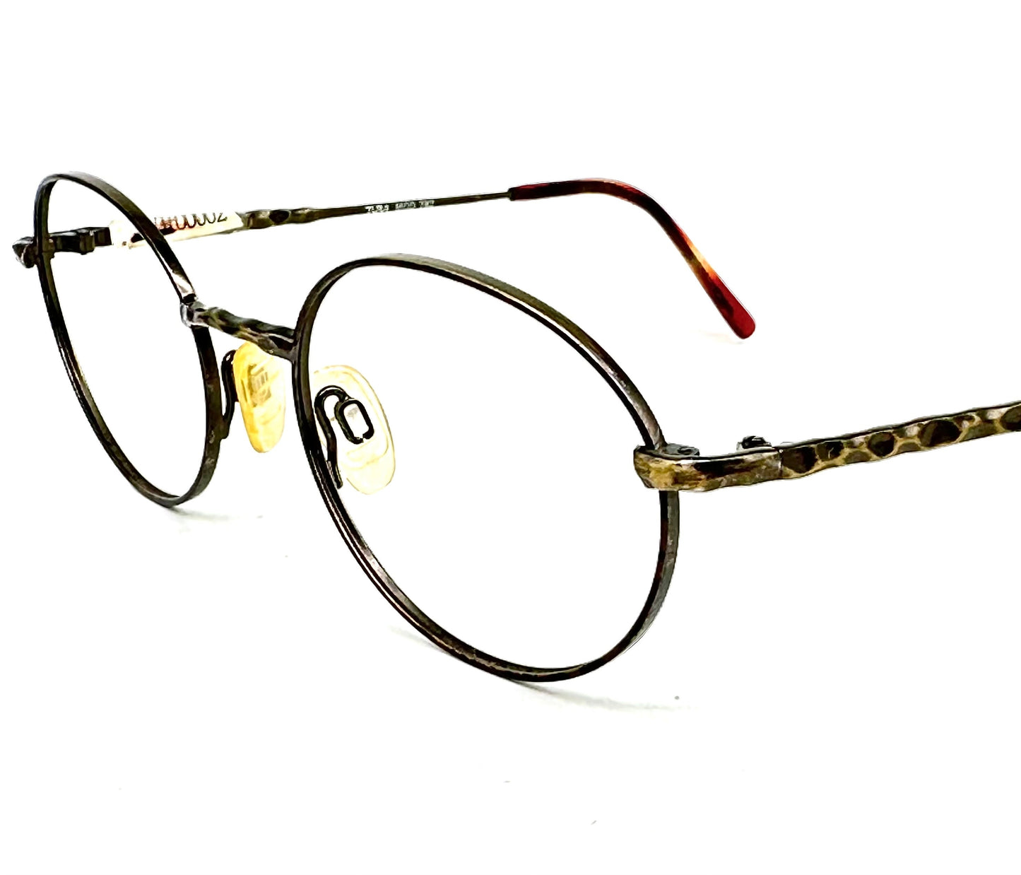 Tura 782 oval antique brass frames w/irregular hammered texture, NOS 80s mint