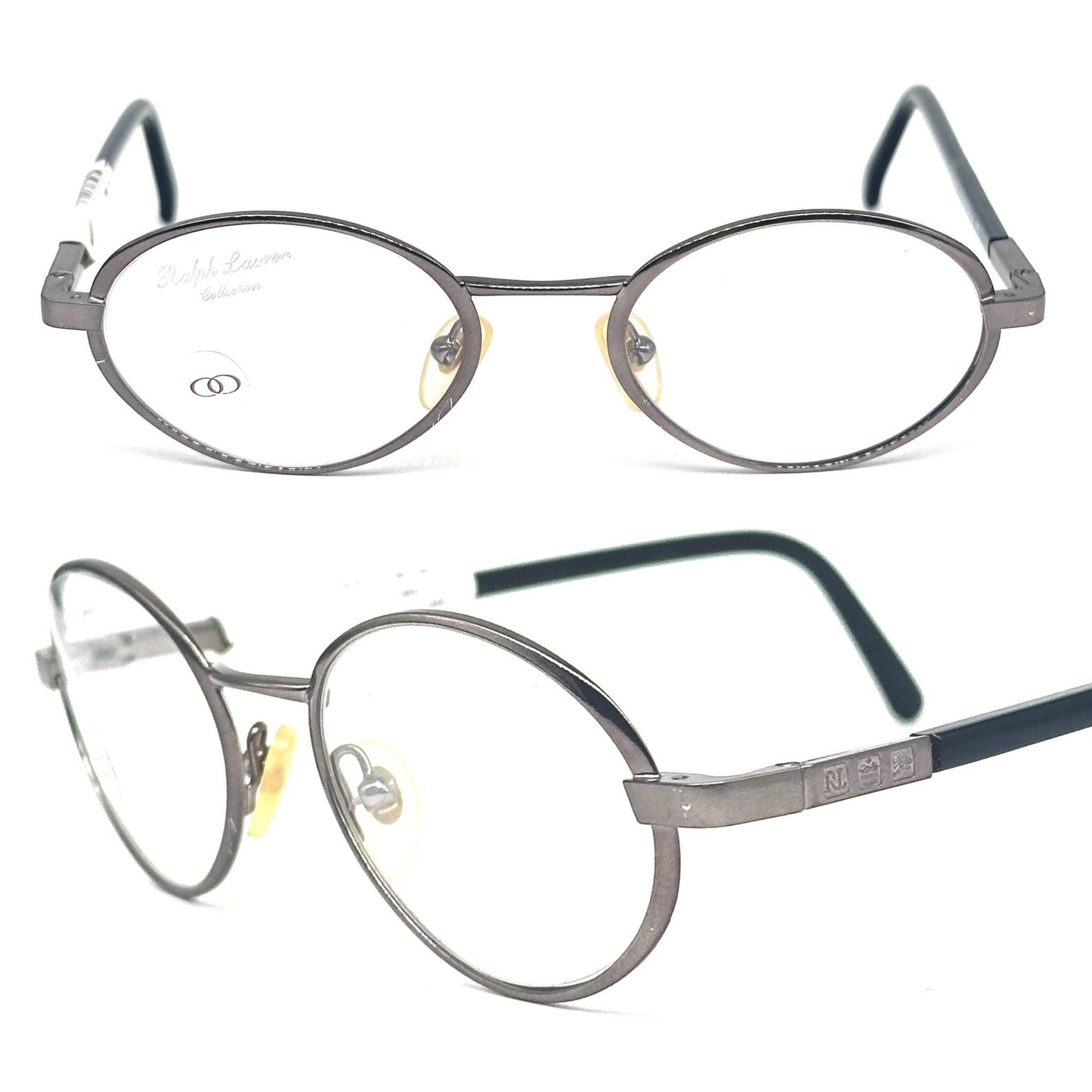 Ralph Lauren 248 silver metal oval eyeglasses made in Italy, 90s NoS