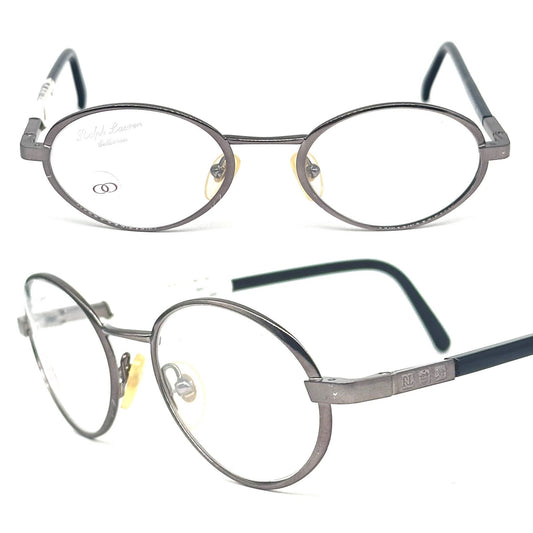 Ralph Lauren 248 silver metal oval eyeglasses made in Italy, 90s NoS