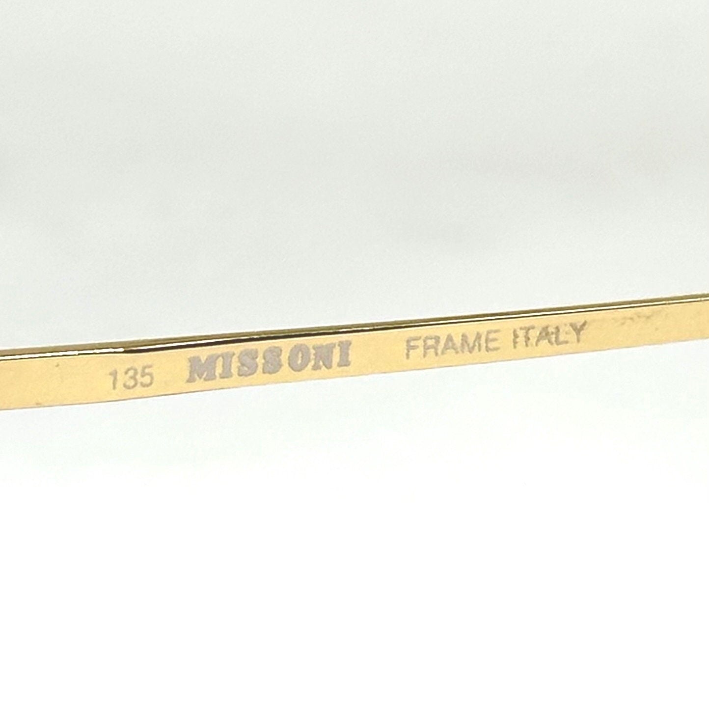 Missoni M317 gold square eyeglasses frames w modernist design, made in Italy in the 80s, brand new