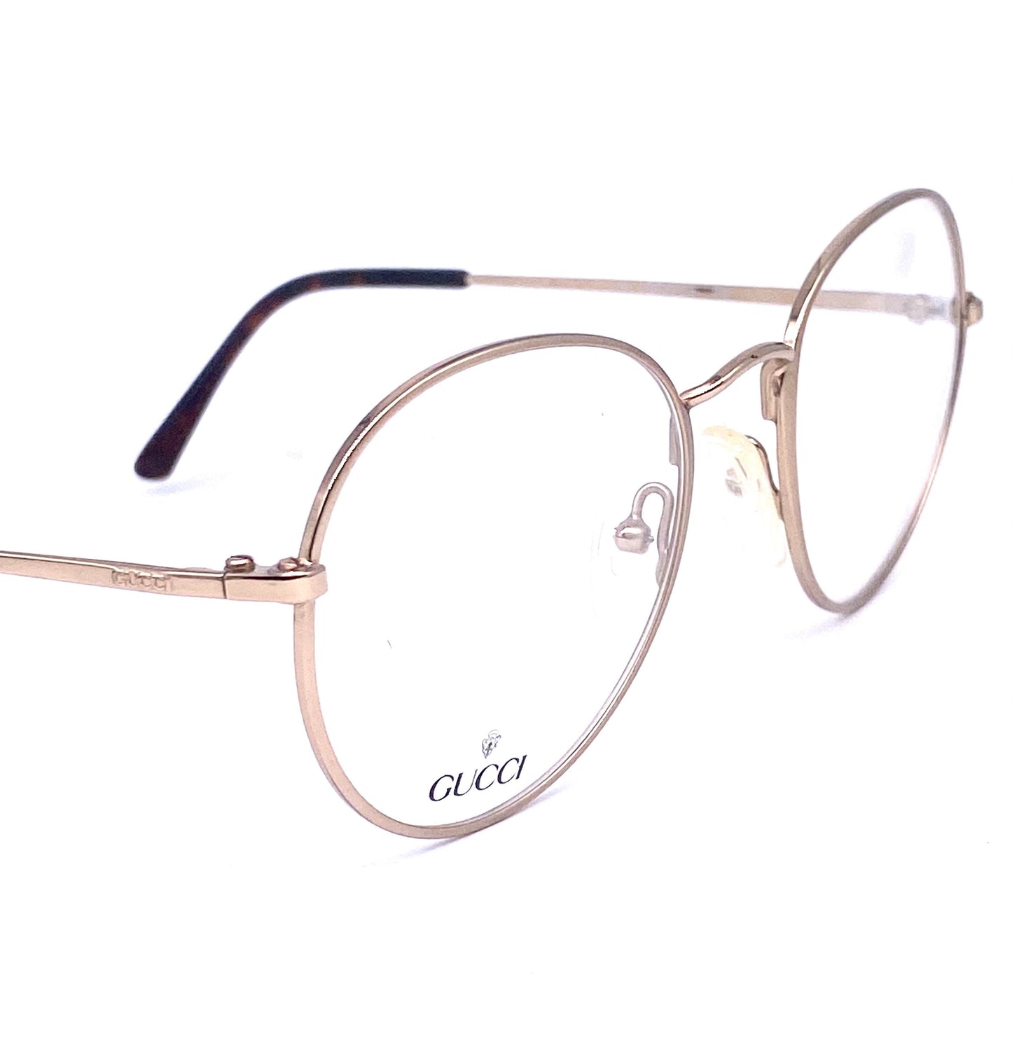 Gucci GG 2245 round golden metal frames coming in full gold or tortoise/gold colors, NOS 90s