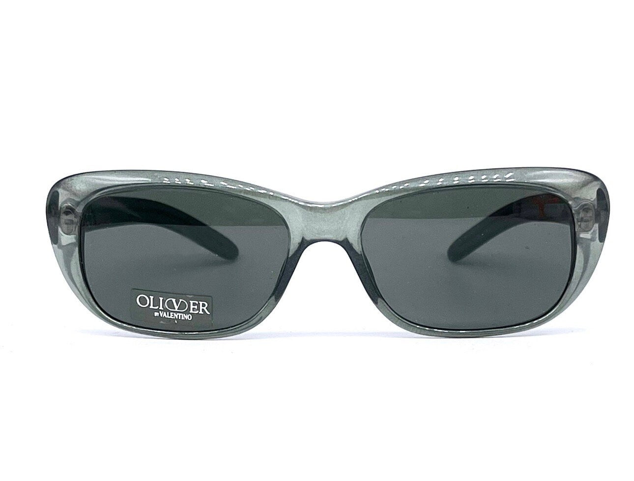 Oliver by Valentino metallized green cateye sunglasses made in Italy, 90s NOS