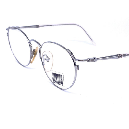 Junior Gaultier 57-2271 round silver eyeglasses frames made in Japan 80s NOS