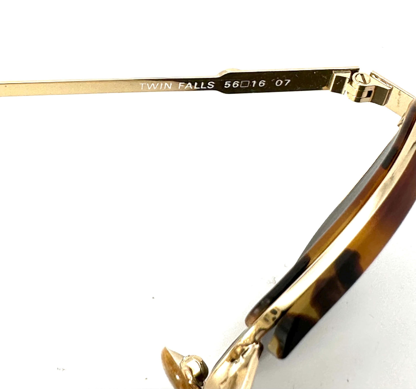Winchester TwinFalls retro tortoise gold or brass metal sunglasses, 90s NOS hand made in Italy
