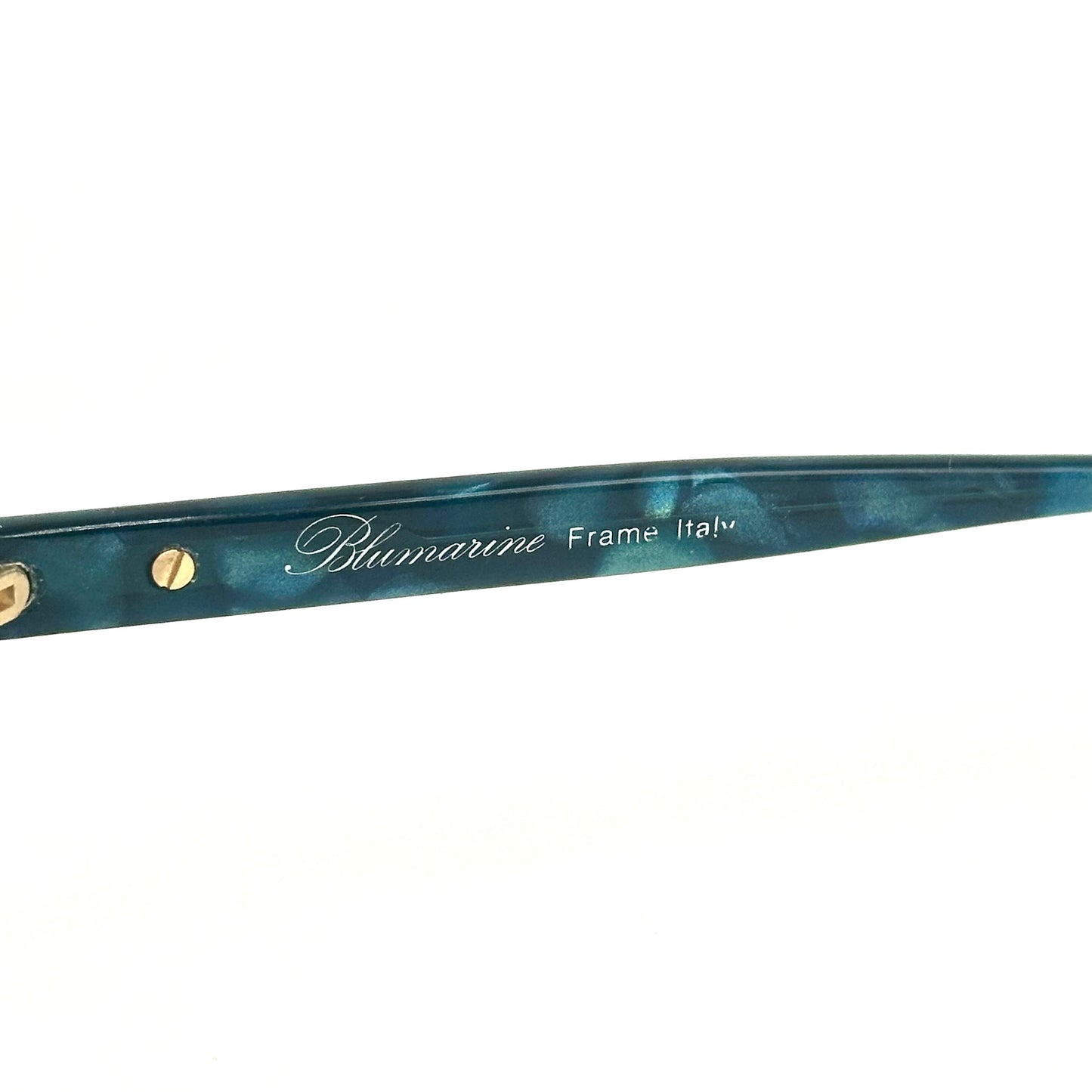 Bluemarine BM550 blue tortoise effect sunglasses w gold details/signature, NoS 90s Italy