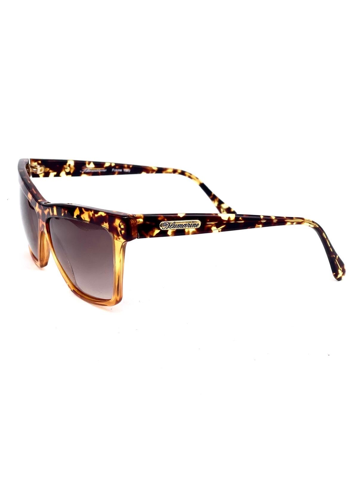 Bluemarine bicolor tortoise-cola cateye oversize sunglasses hand made Italy 90s NOS