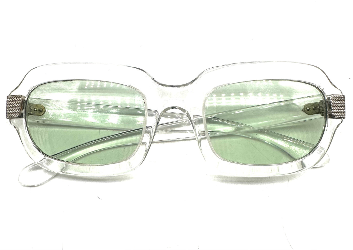 Sirtori 60s Dolce Vita lucite sunglasses w- industrial silver metal detail, beautiful & in great condition