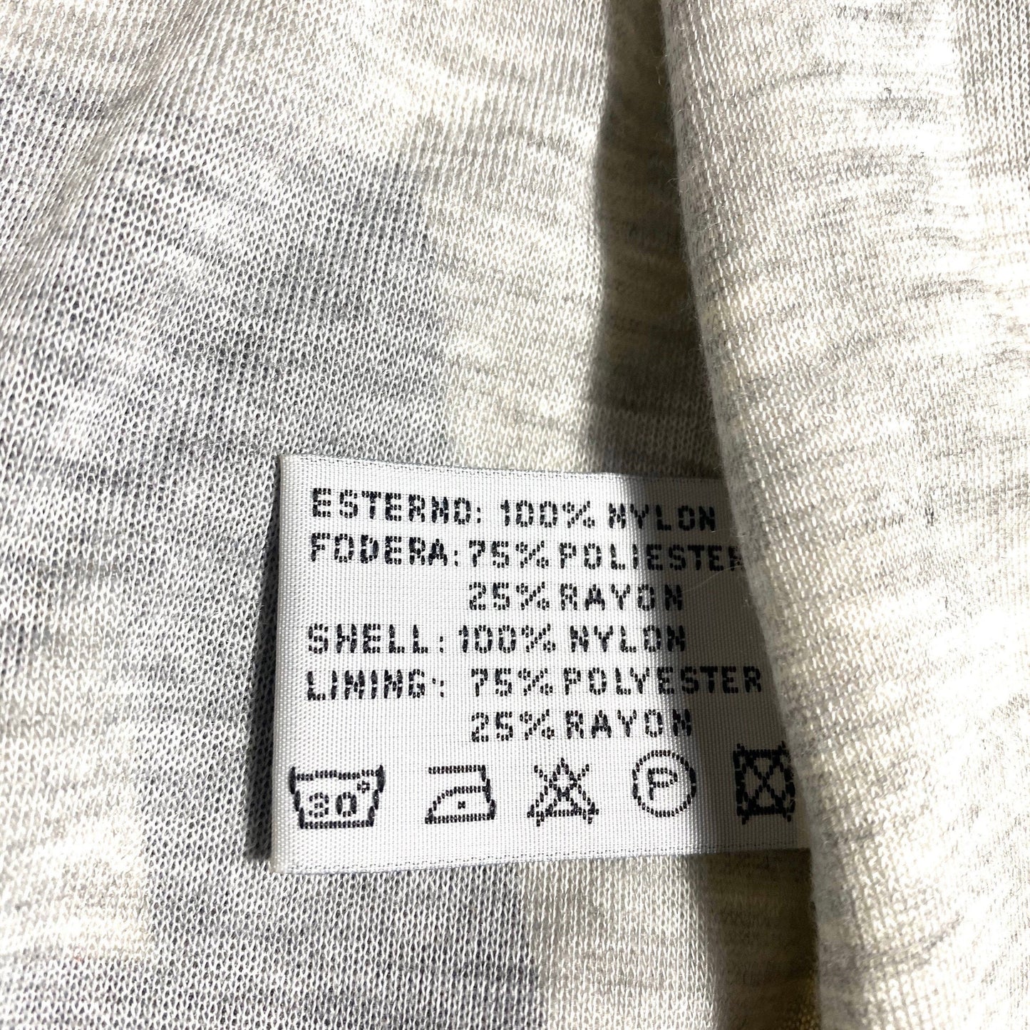Aspesi white nylon rain jacket k-way with fleece lining, sz M