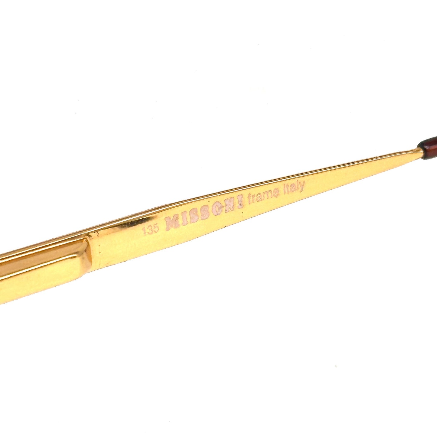 Missoni M823 44F gold oval frames w iconic brown wavy zig-zag enamel detailing, 90s NOs