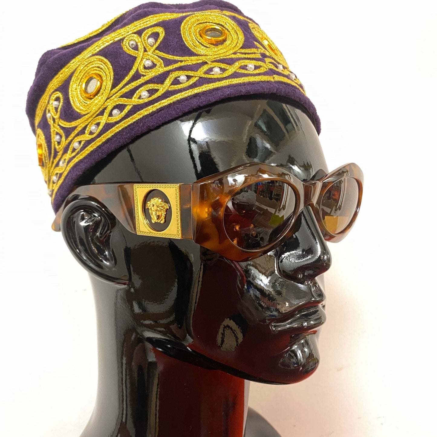 Gianni Versace 422/C tortoise gold Medusa sunglasses made in Italy, 1990s NOS