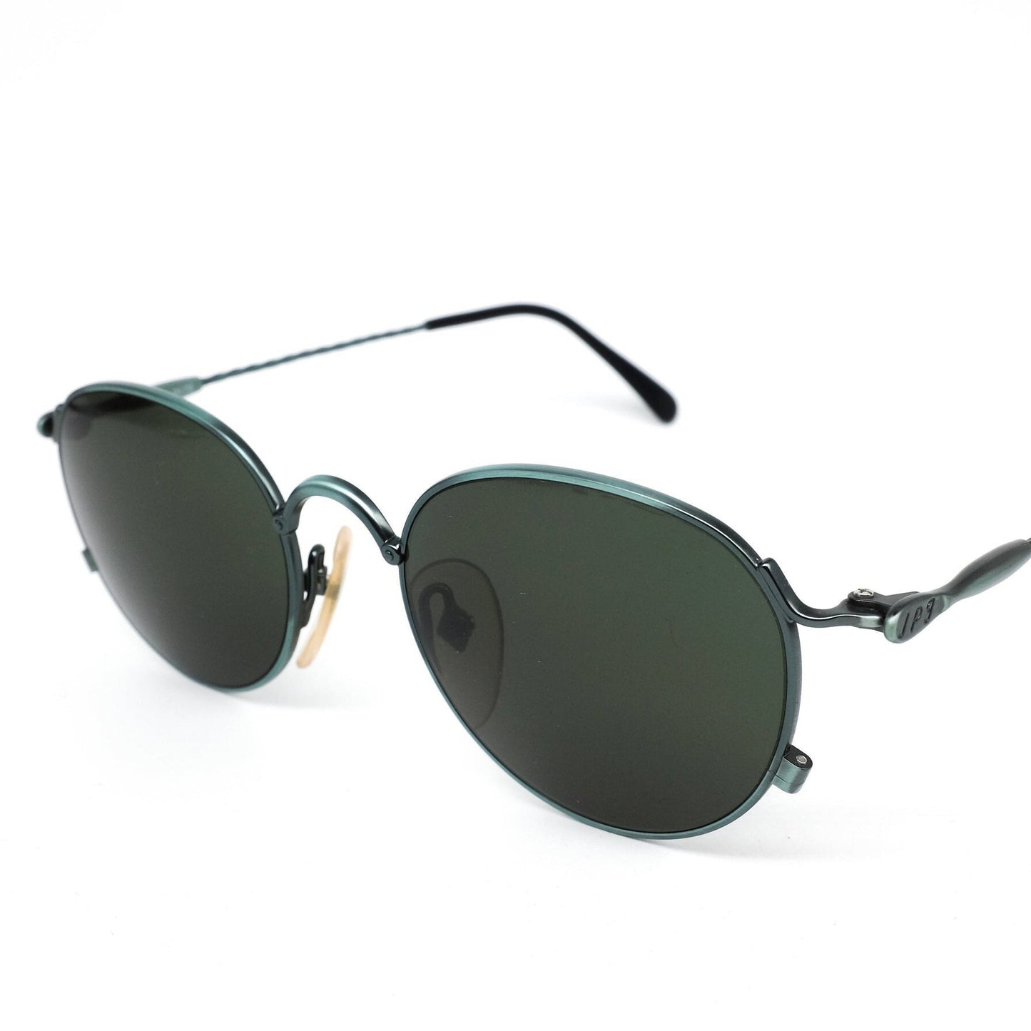 Jean Paul Gaultier 55-2172 green metal round steampunk sunglasses, 90s NOS japan