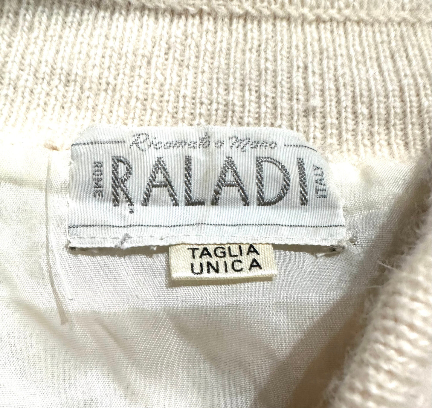 Hand Embroidered softest wool & angora w/ lapin fur inserts, total white Cardigan by Raladi Rome, mint