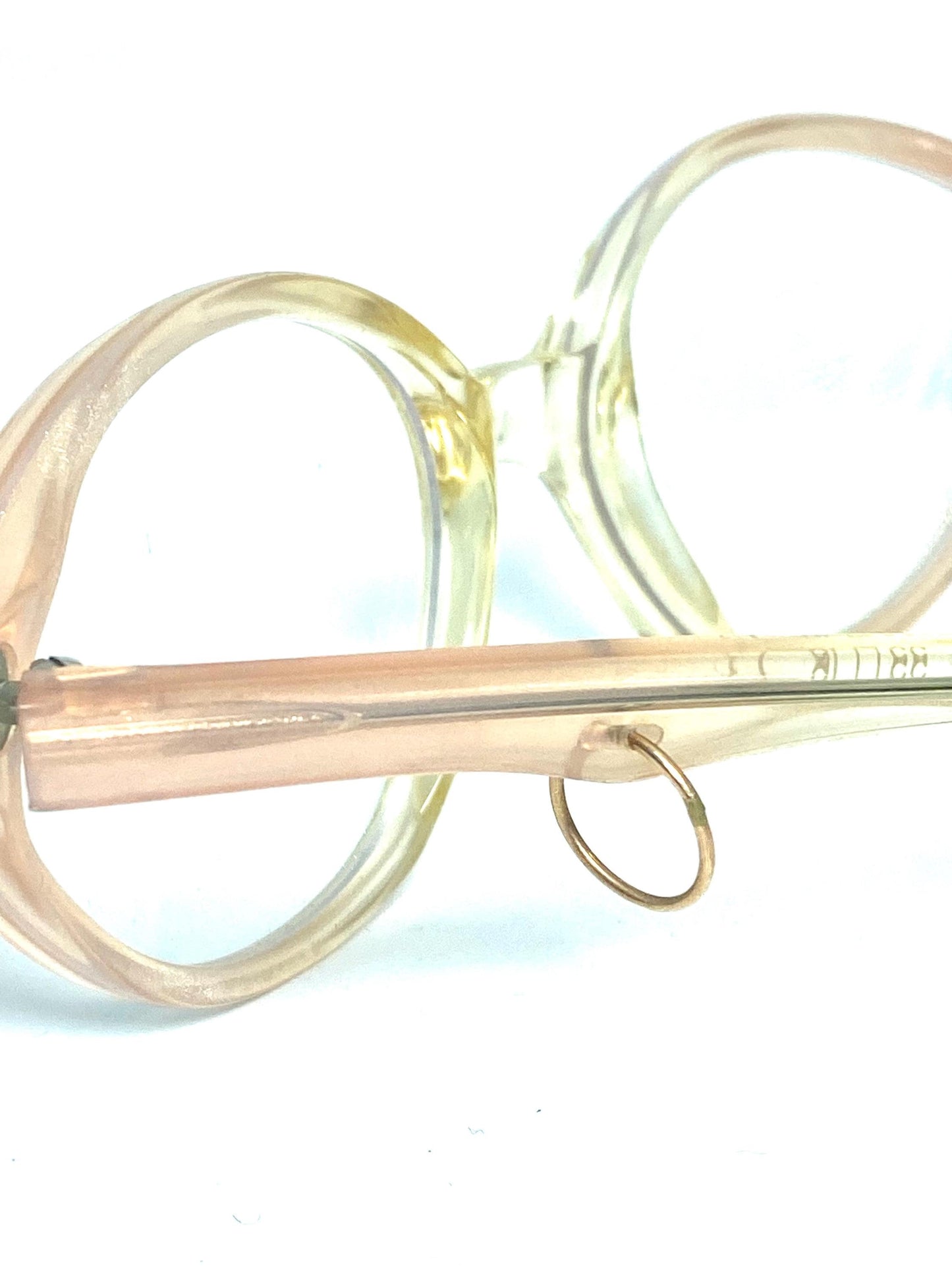 Sonia Rykiel 2119 clear oval ladies frames w pieced temples and pink fading , NoS 80s France