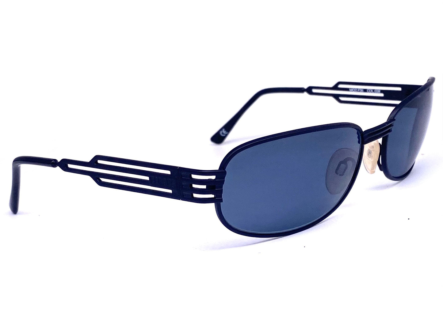 Versus Versace F36 Matt black modernist wrap sunglasses made in Italy in the 90s, NOS in mint condition