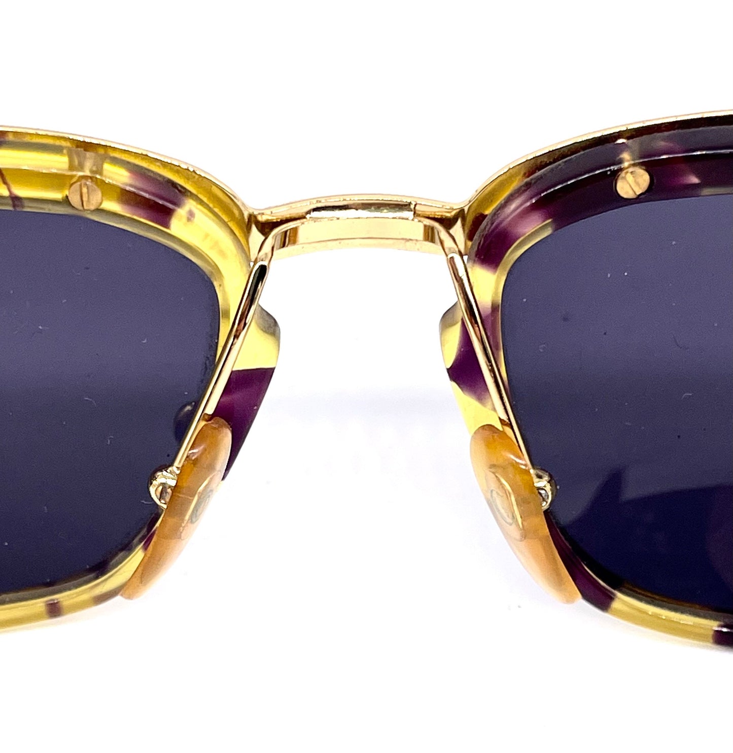 Galileo classy square tortoise- gold sunglassss hand made in Italy, 80s NoS