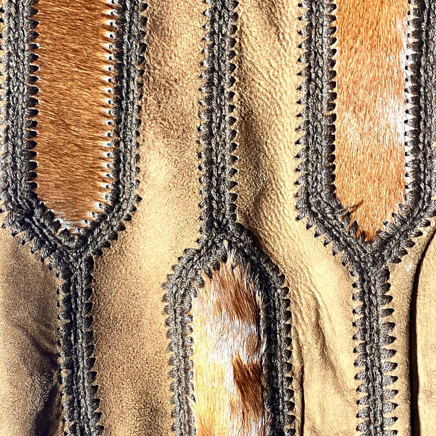 Silver 1970s cowhide-suede-wool knit zip-up jacket, in perfect condition