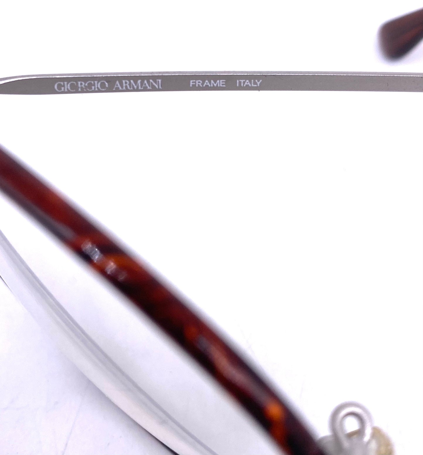 Giorgio Armani 112 classy silver pantos glasses frames w tortoise coated rims, Windsor style glasses made in Italy, 80s NoS