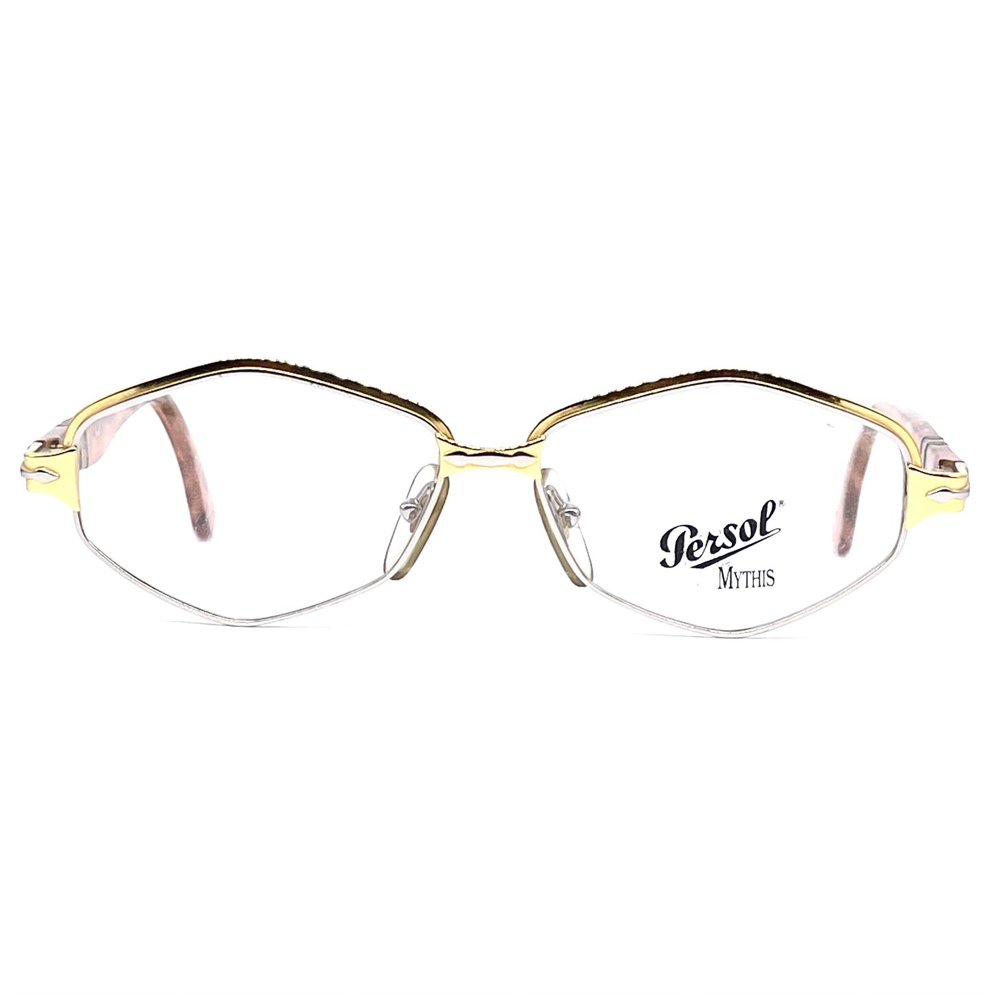 Persol Ratti Athena by Alain Mikli golden hexagonal eyeglasses frames NOS 80s