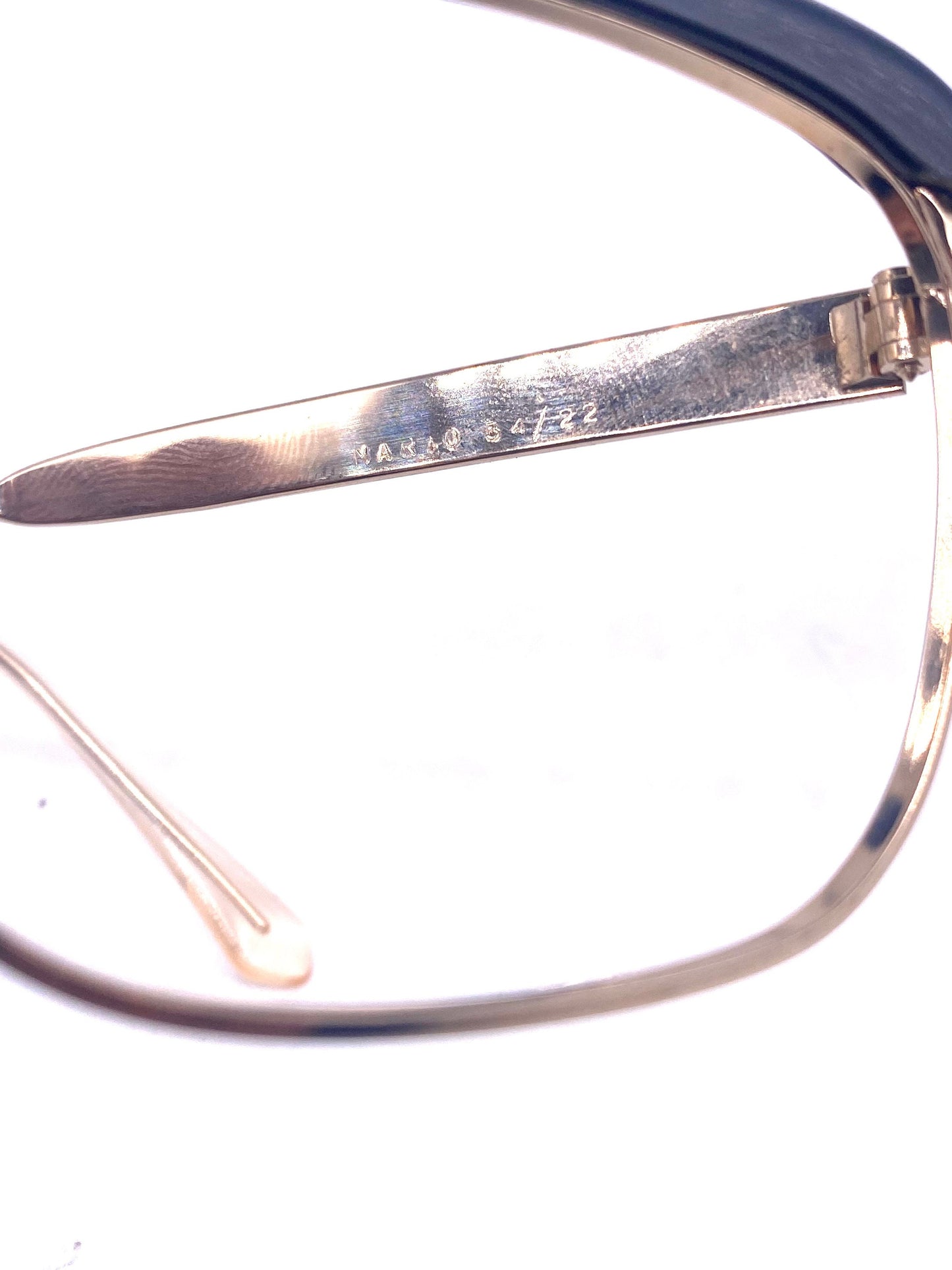 MetalVista Mario 60s iconic square gold plated black rolled brows frames, super geeky, NOS made in Italy