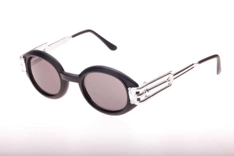 Incognito sunglasses turtle-gold with spring temples , Gaultier style frame, NOS