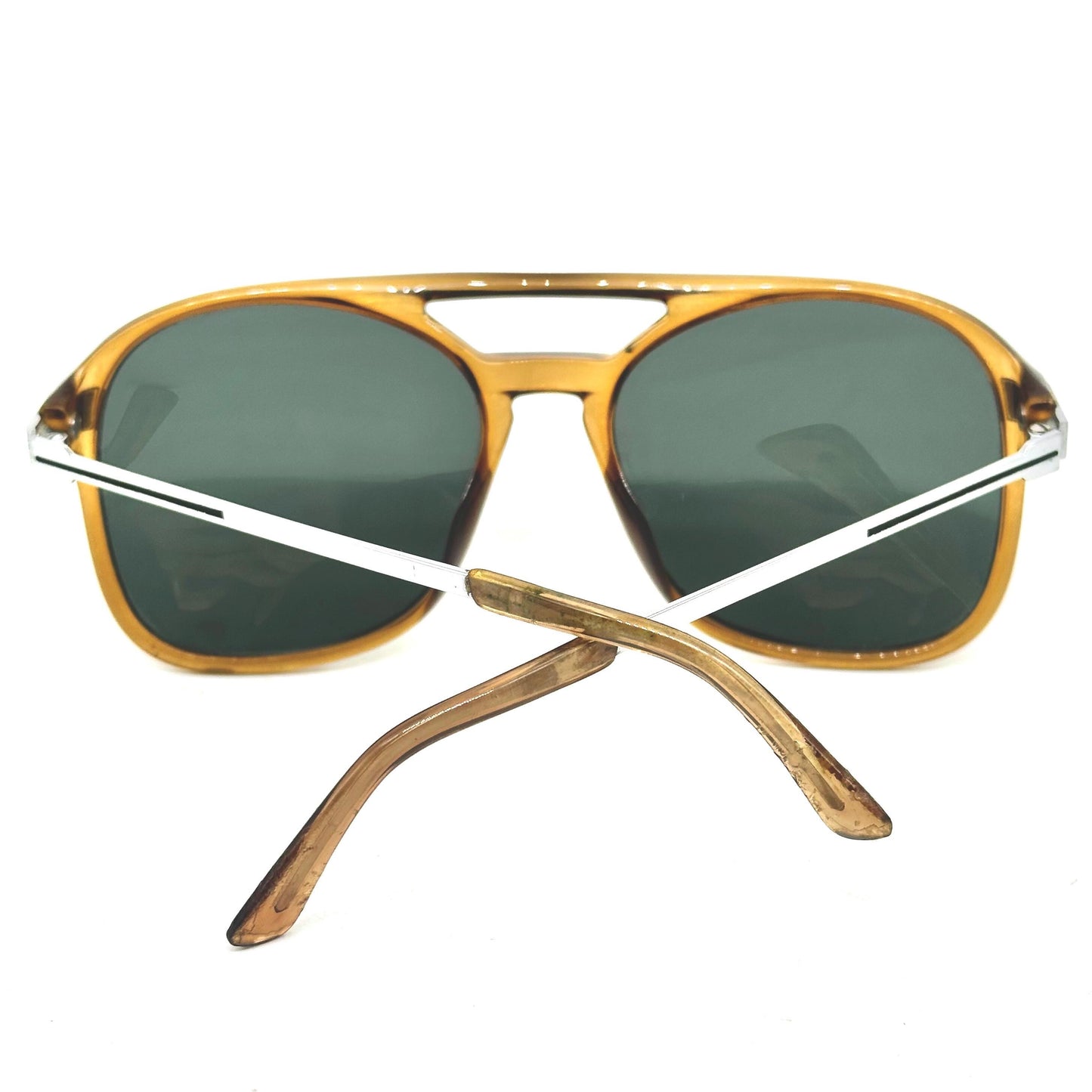 Playboy 4508 vintage oversize aviator transparent brown sunglasses, NOS 80s Germany