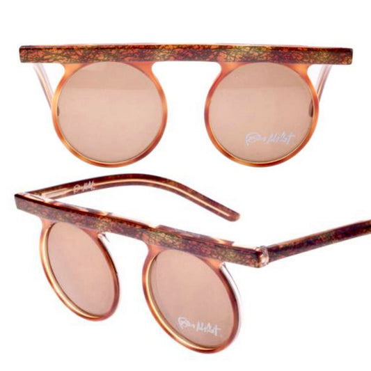 Ben Millot 345 hip rare sunglasses, brown turtle round flat top browline Made in France in the 80s