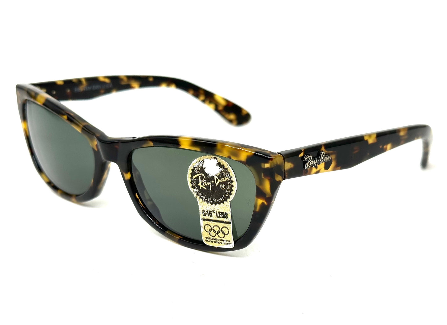 Rayban Innerview W1437 B&L Usa vintage rectangular tortoise cello sunglasses, NOS 80s
