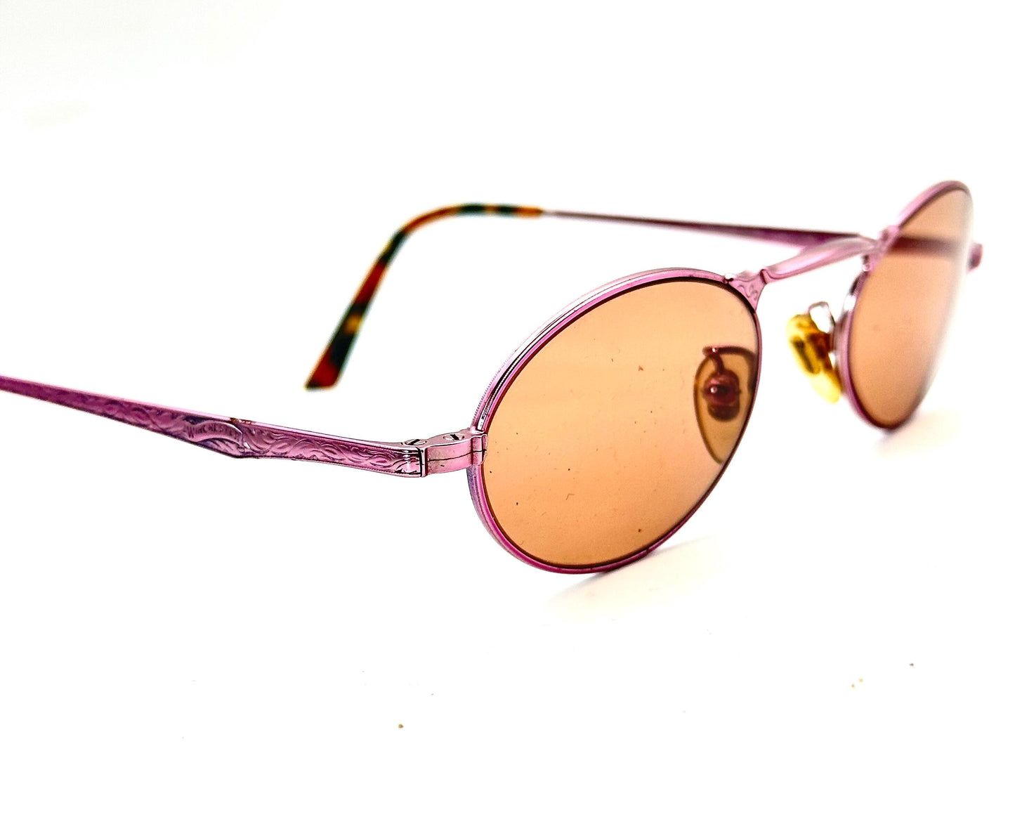 Winchester Thunder oval retro decó style sunglasses hand made in Italy, w Barberini tempered Crystal lenses, 90s NOS