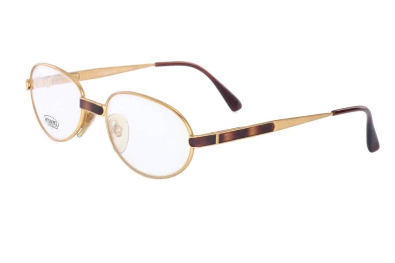 Missoni classy oval Matt gold frames with tortoise enameled details, 80s NOS Italy