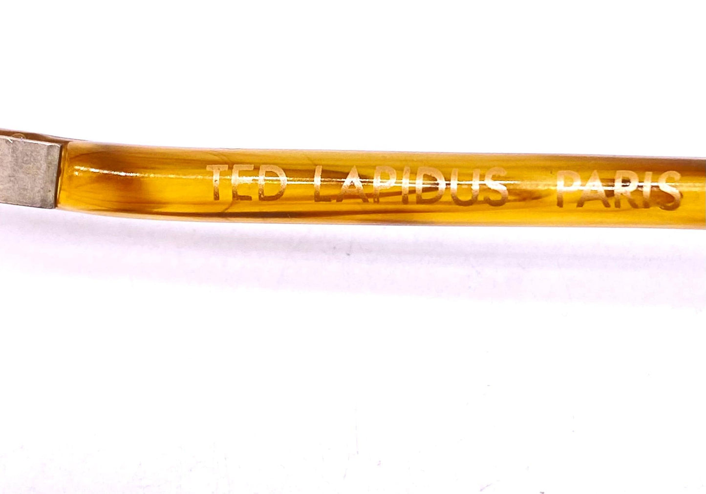 Ted Lapidus Paris amber/gold round oversized sunglasses hand made in France, 70s NOS