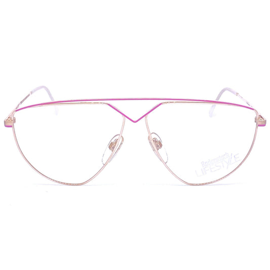 Rodenstock Lifestyle vintage aviator pink gold eyeglasses, 80s NoS germany