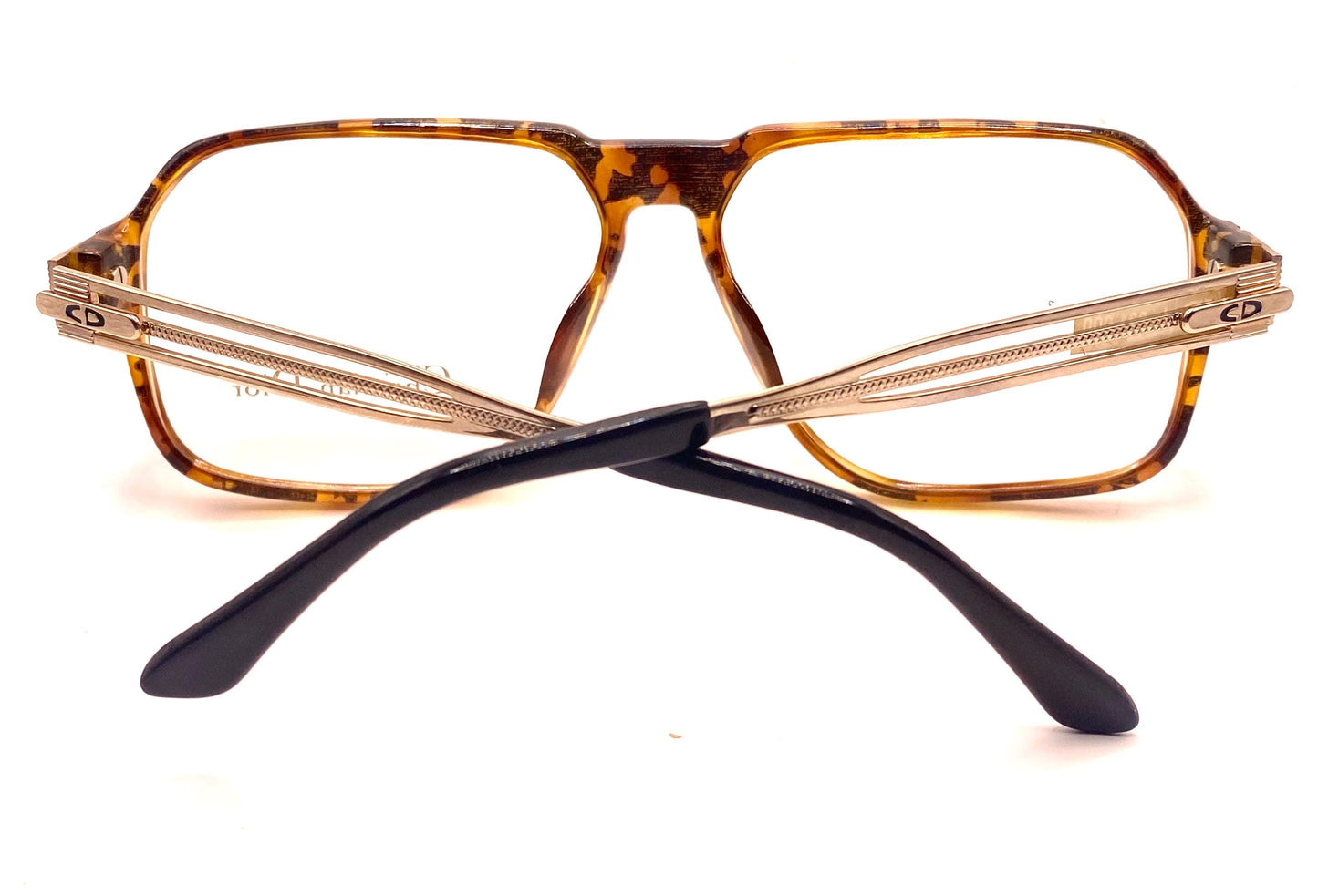 Dior Monsieur 2584 Demi blonde square aviator w golden metal temples NOS 80s Germany