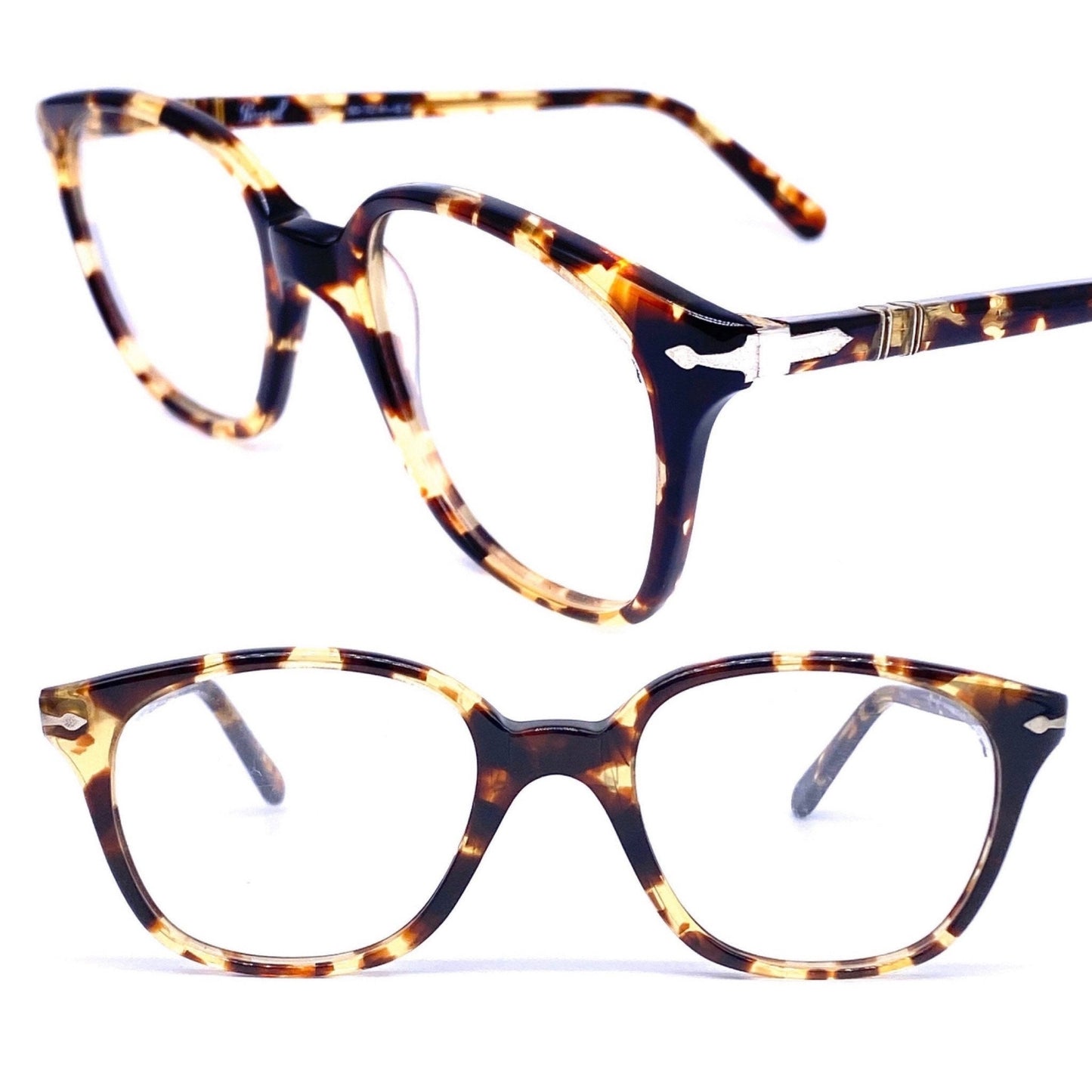 Persol Ratti 301 classy Demi amber eyeglasses frames, geek style, NOS 80s Italy