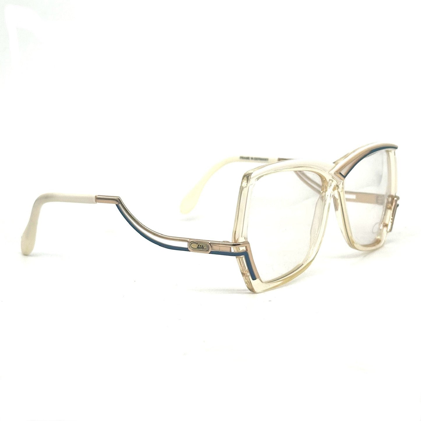 Cazal 178 collectors’ square oversized eyeglasses w asymmetrical details, NOS 80s W. Germany